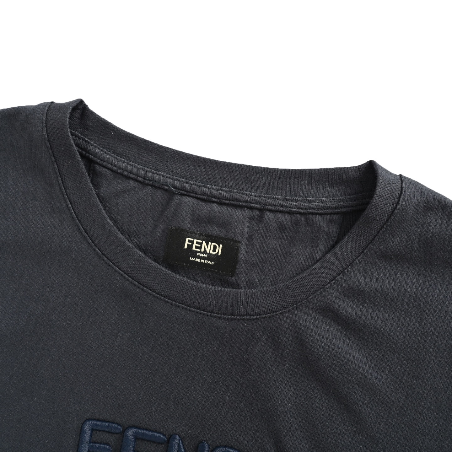 Fendi 25ss flocked letter eye print short sleeve
