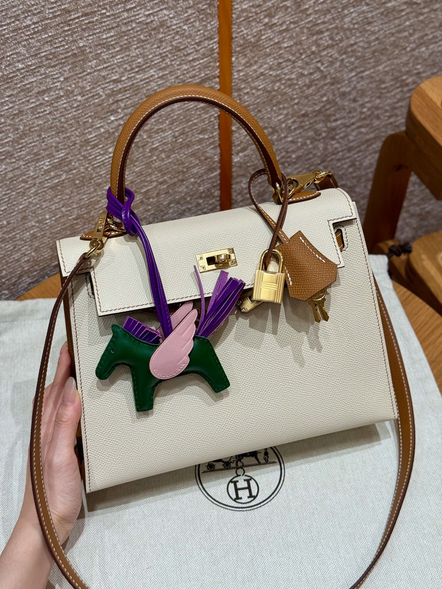Hermes Kelly i2Nata ck37gold handbag (handmade to order)