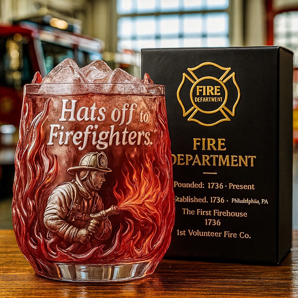 Firefighter Tribute Whiskey Glass