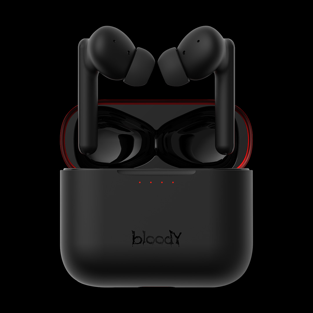 Bloody Red Inspired Wireless Earphones, Active Noise Reduction Waterproof For Gaming