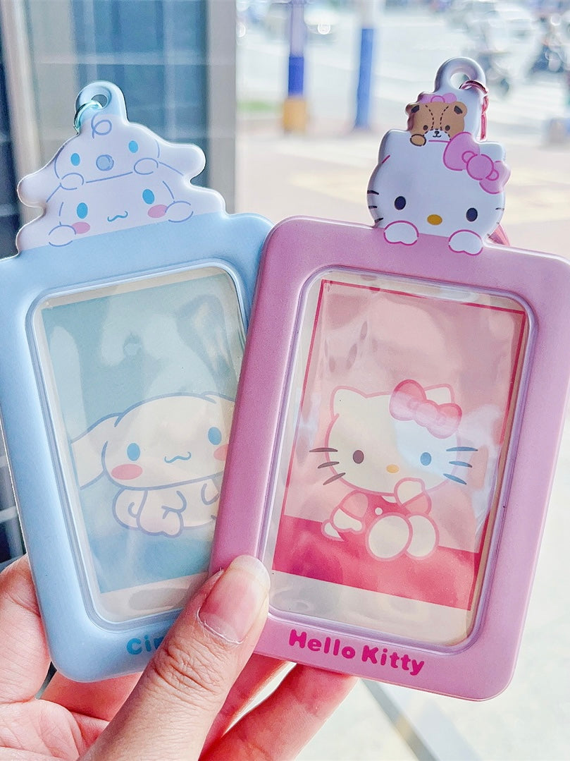 Sanrio ID Badge Holder Cute Credit Card Case with  Keychain for Students Teens Boys Girls Staff Women
