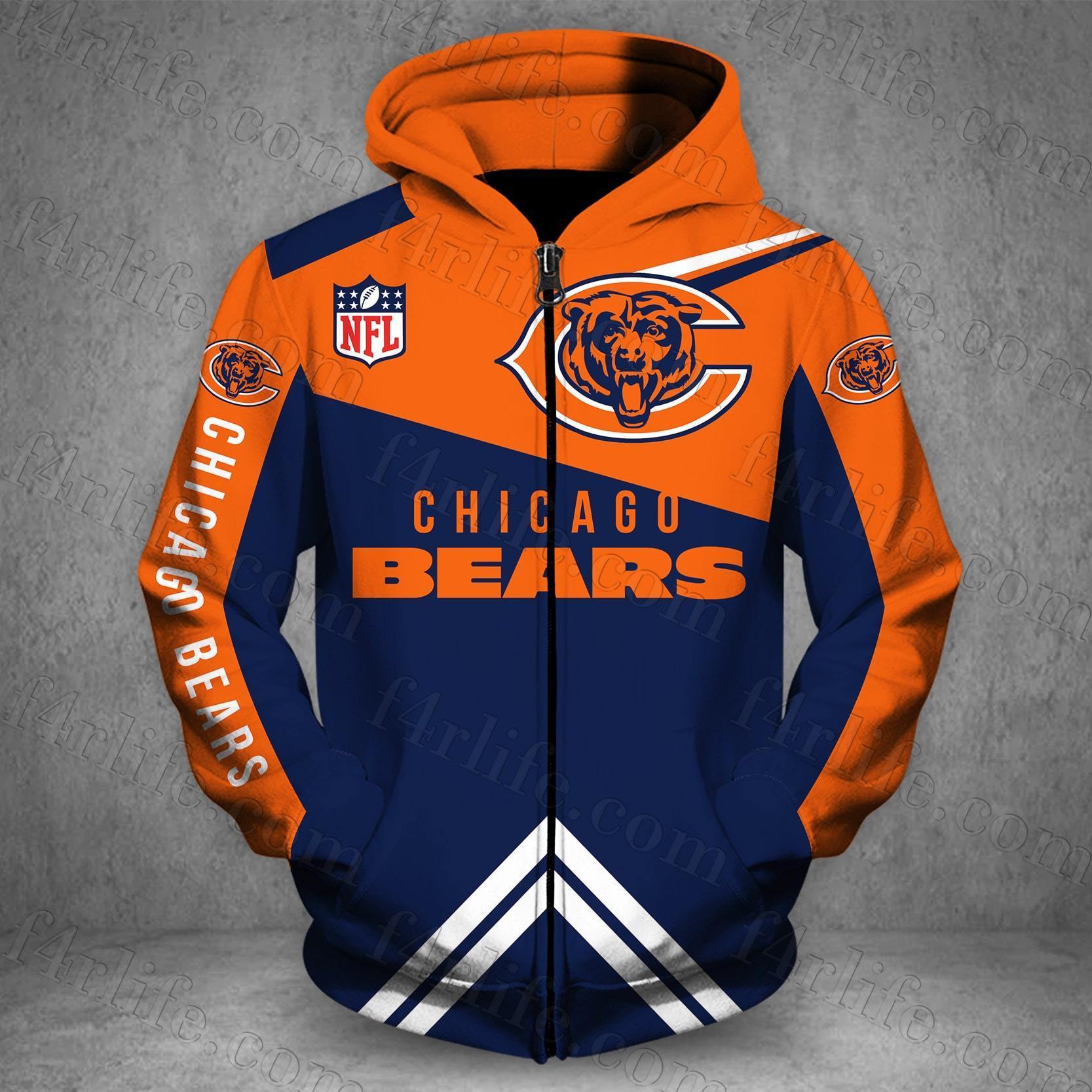 CHICAGO BEARS LOVE HOODIE 3D VIP 20