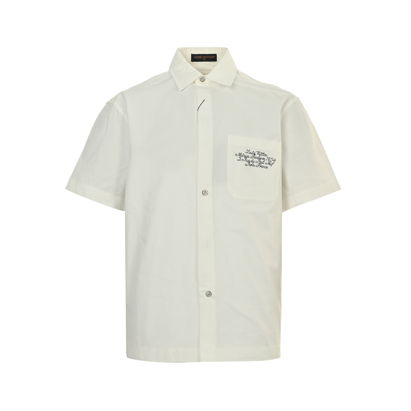 Louis Vuitton 25ss short-sleeved shirt with embroidered monogram logo