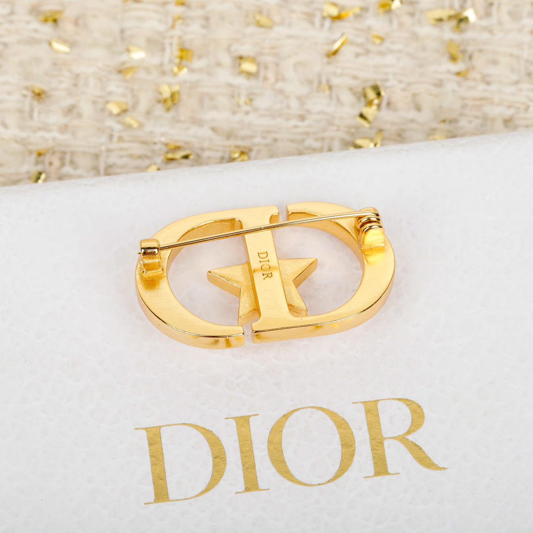 Dior star cd brooch