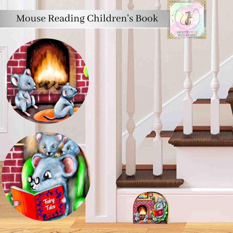 (2024 New Year Hot Sale)49% OFFCartoon Cute Little Mouse Hole Wall Stickers Creative Bedroom Bathroom Cute House Decoration