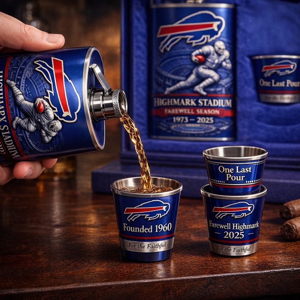 Buffalo Bills Highmark Stadium Farewell Flask Gift Set