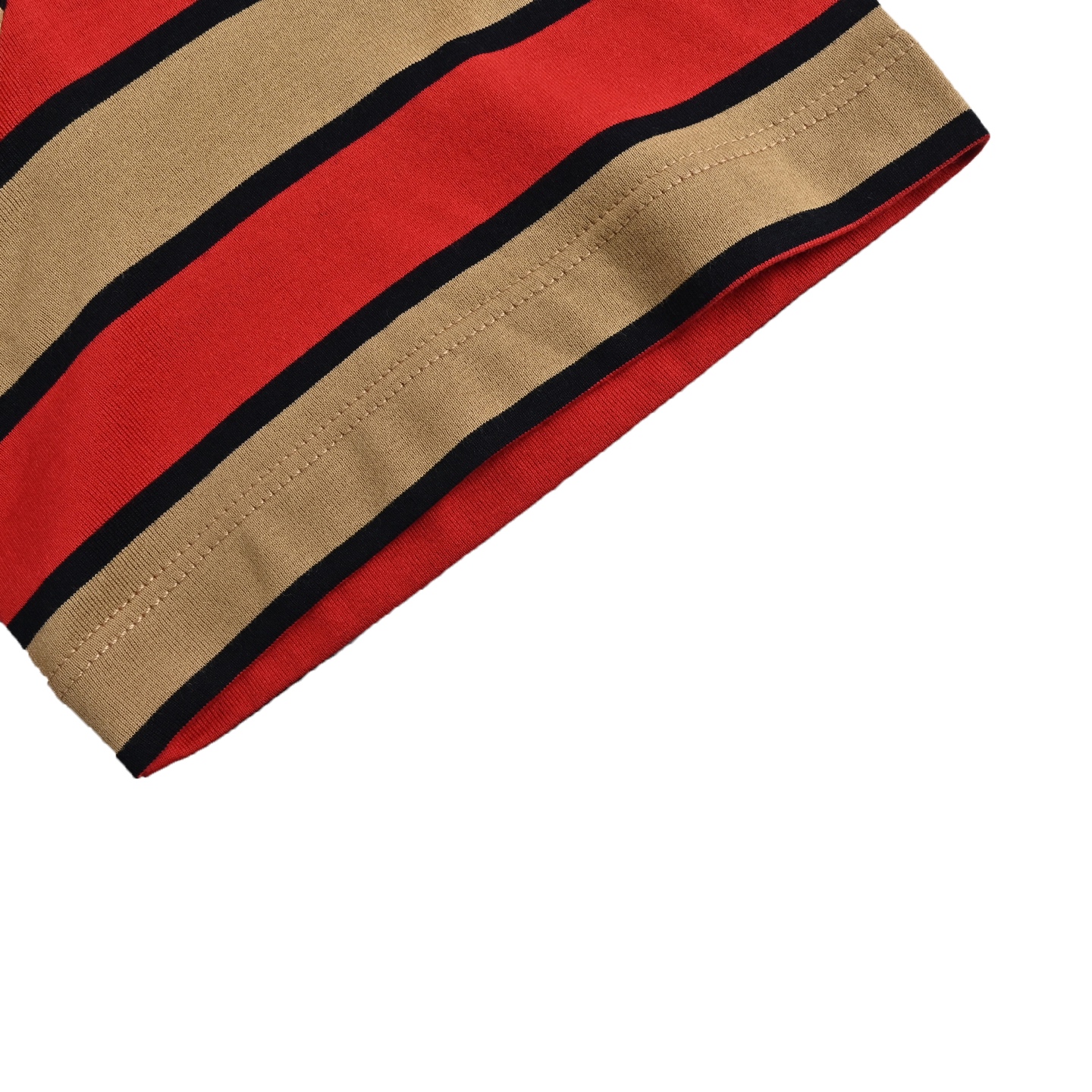 Prada Letter patch embroidered striped contrast short sleeves