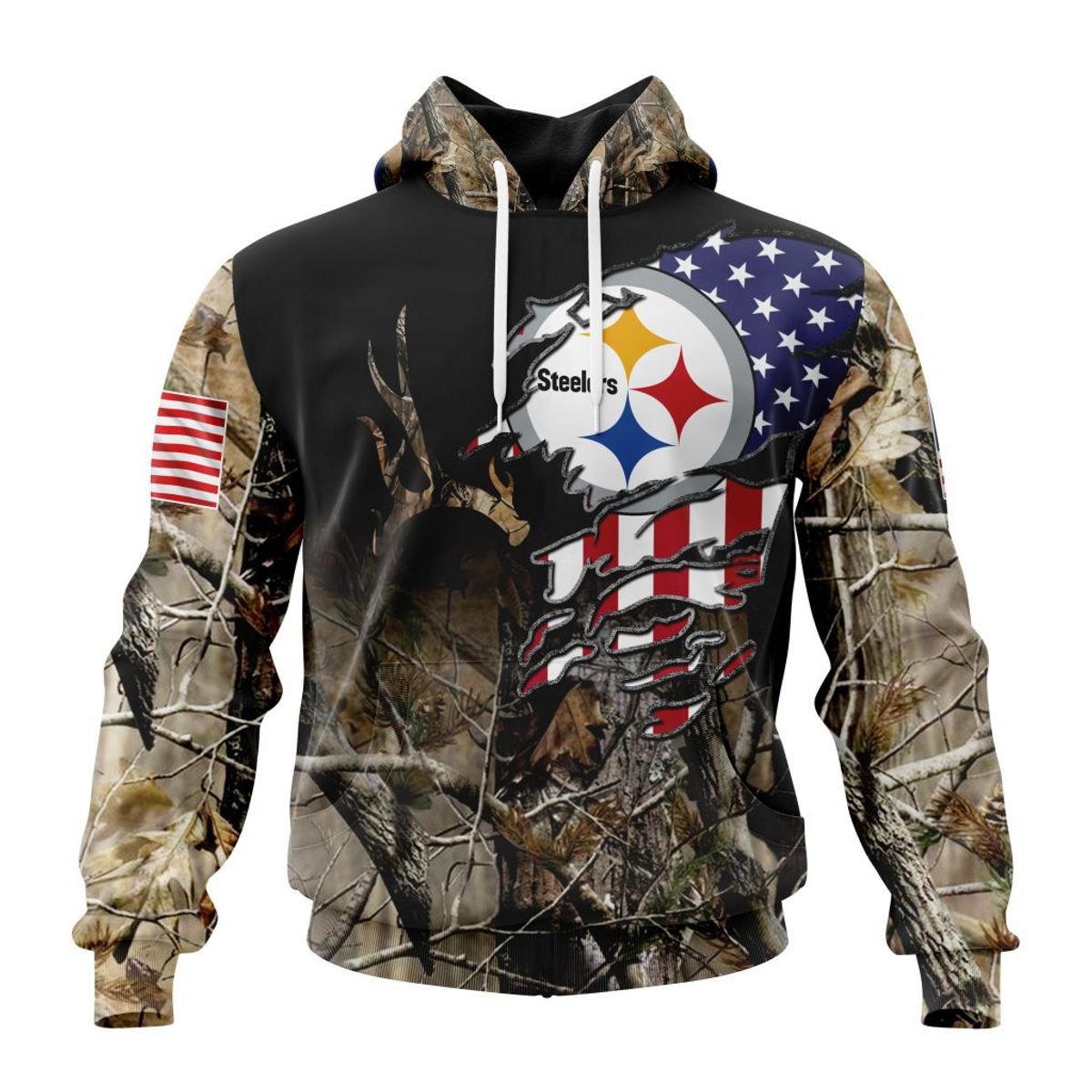 PITTSBURGH STEELERS 3D HOODIE CAMO REALTREE HUNTING