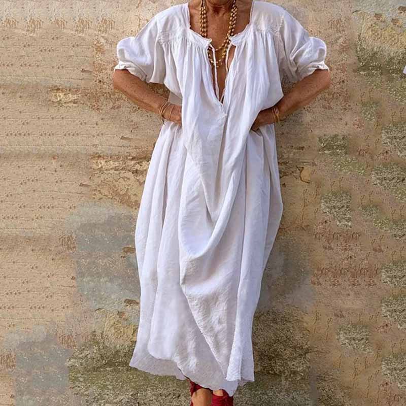 Vintage Medieval Pleated Oversize Maxi Dress