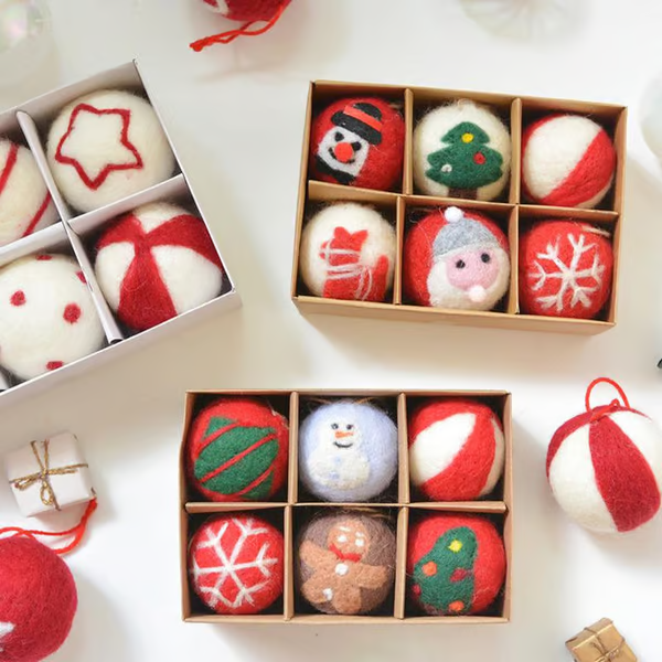 Snowflake Wool Felt Christmas Tree Baubles