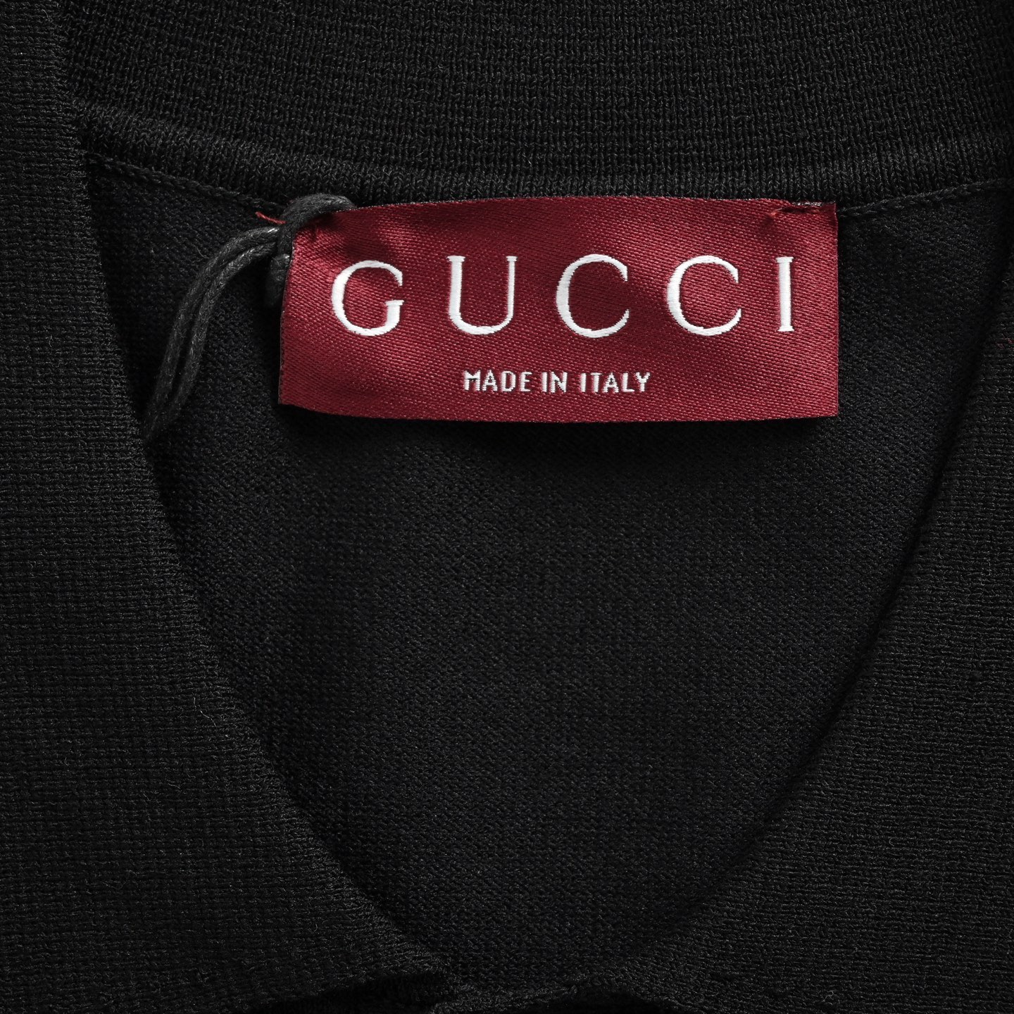 Gucci 25ss Pocket Lettering Intarsia Knitted Polo Short Sleeve
