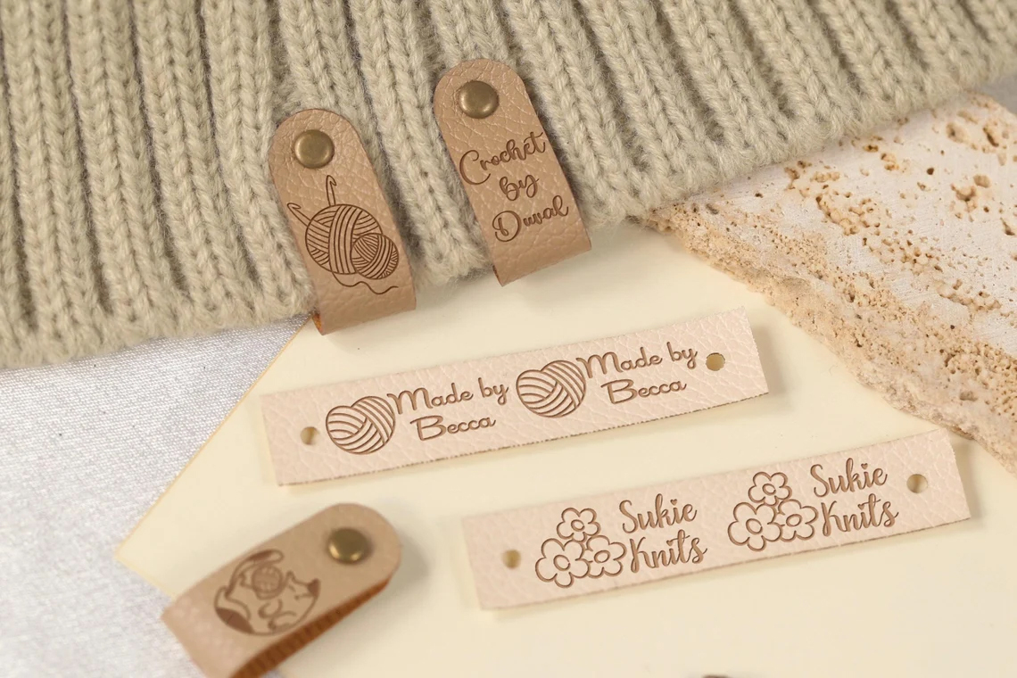 Handmade leather tags Artificial leather tags customized
