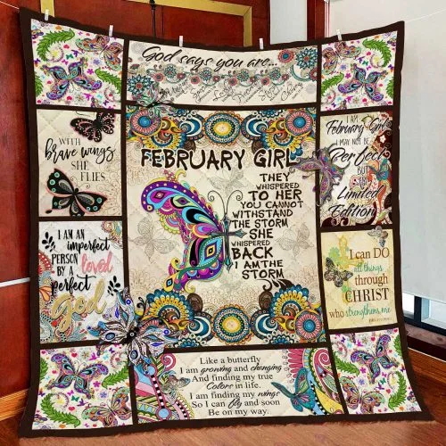 February Girl. I Am The Storm. Butterfly Quilt Blanket