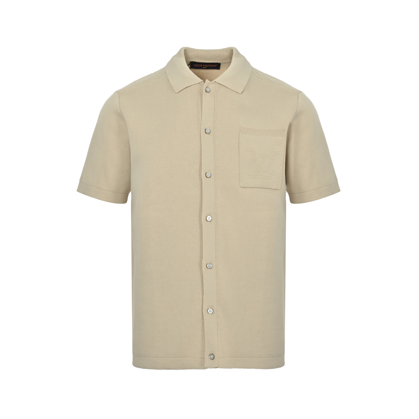 Louis Vuitton 25ss jacquard logo pocket knit short sleeve shirt