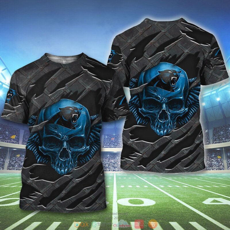 CAROLINA PANTHERS WINGS SKULL 3D HOODIE