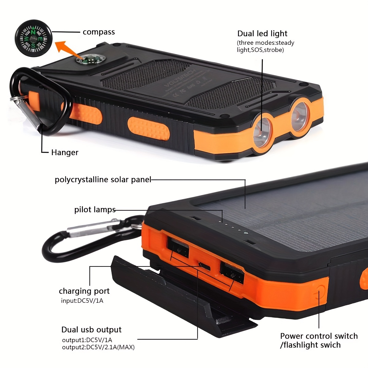 10000-mAh-Solar-Mobile-Power/-Mobile-Power/-Portable-Charger-For-All-Devices