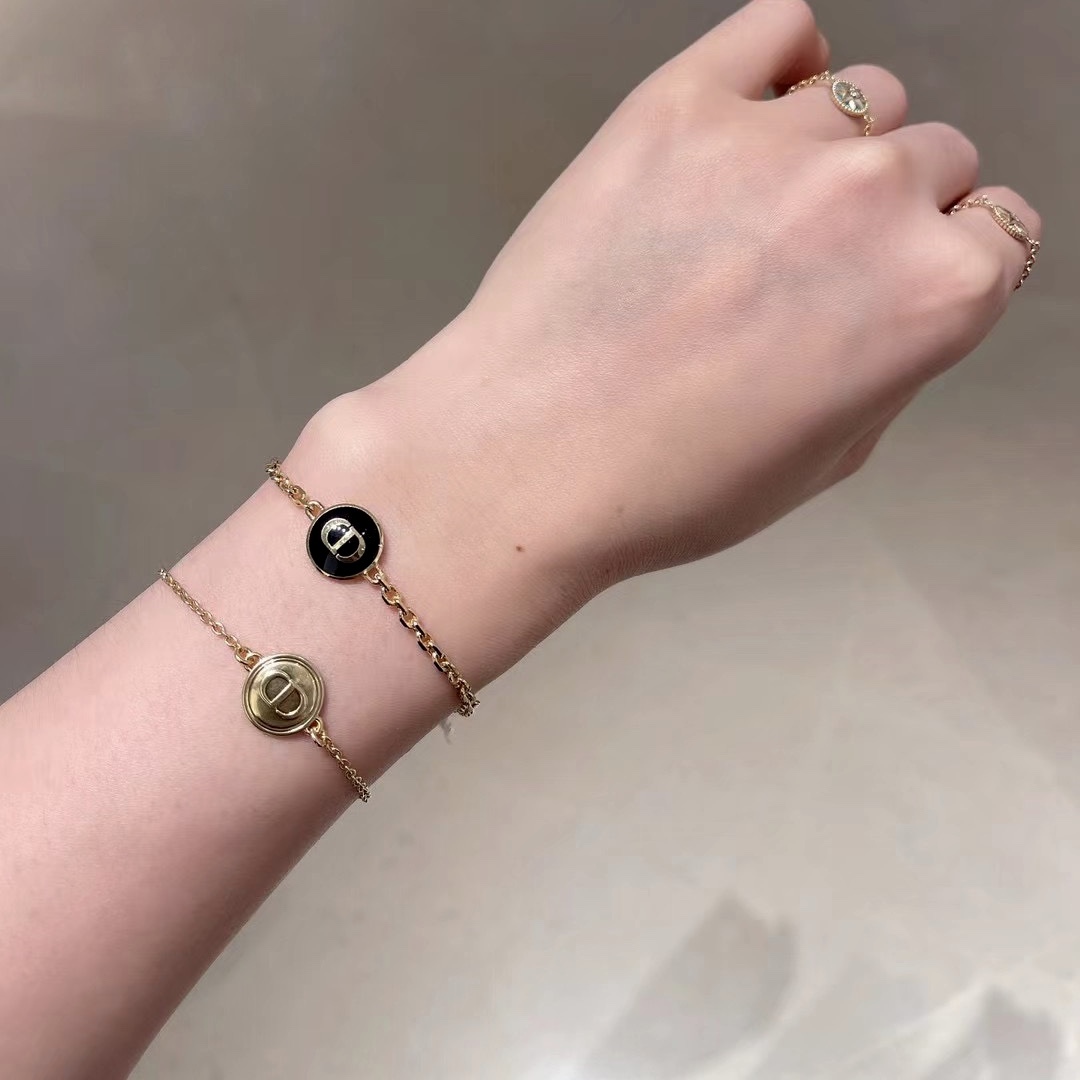 Dior black round bracelet