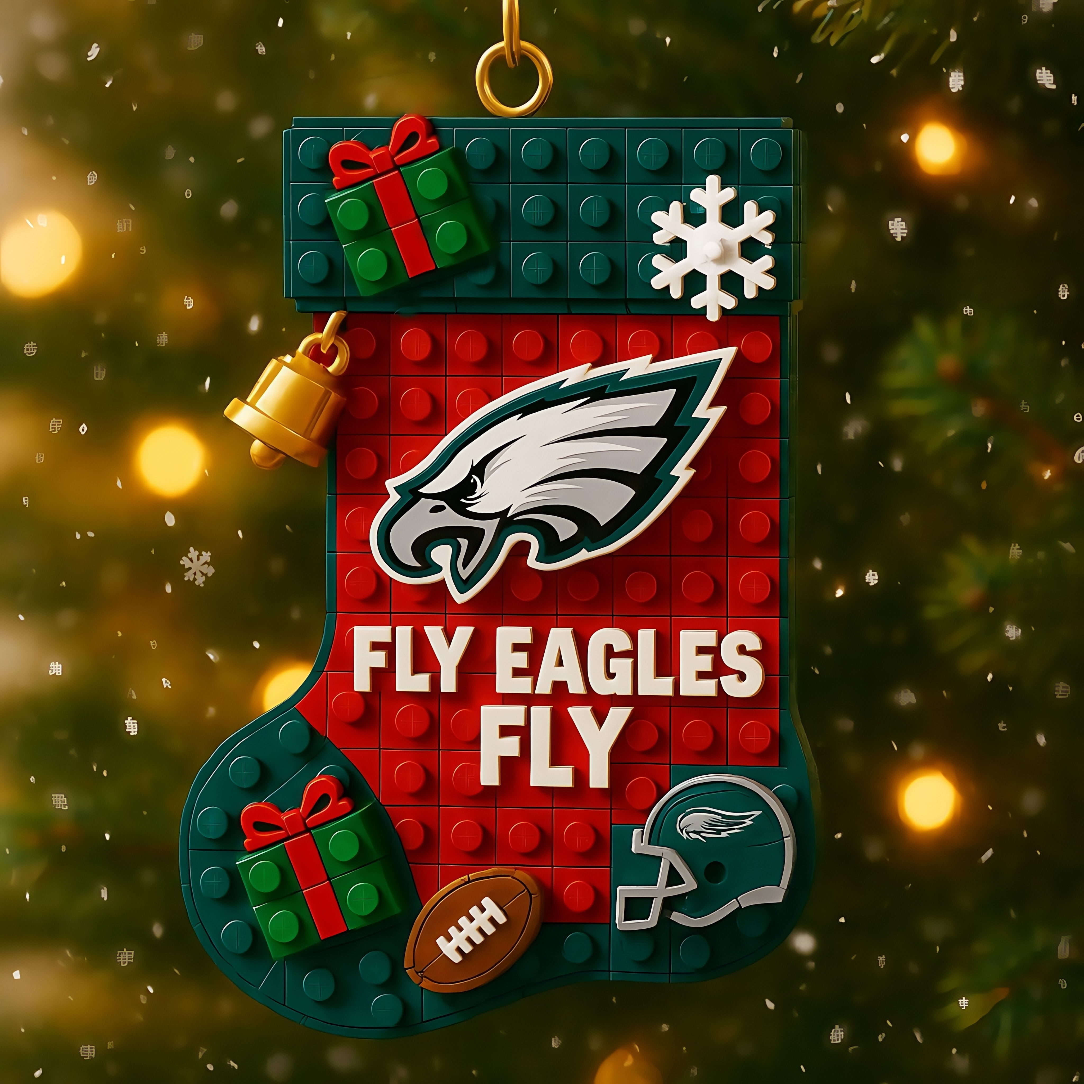 NFL TEAM BLOCKSTYLE CHRISTMAS STOCKING ORNAMENT COLLECTION