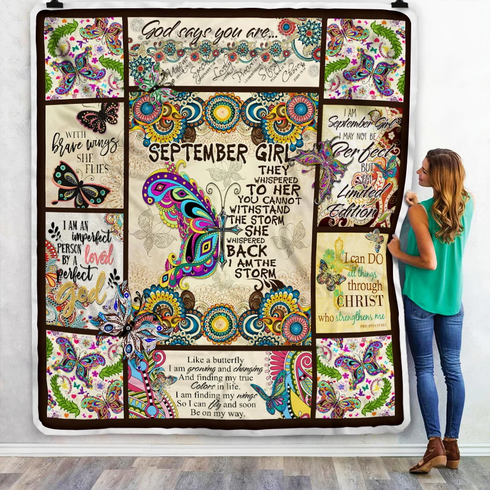 September Girl. I Am The Storm. Butterfly Sofa Throw Blanket