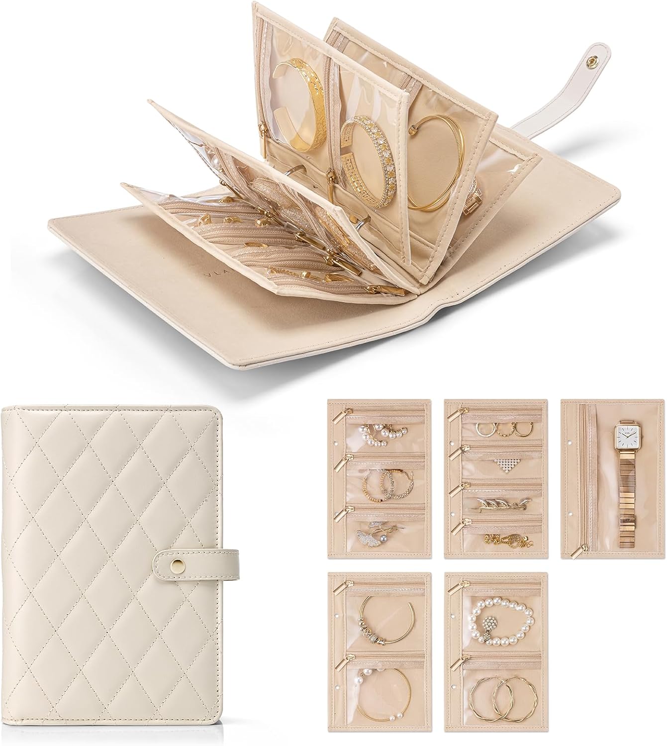 🔥Buy 2 Free Shipping🎁Travel Jewelry Storage Book with 5pcs Ring Binder