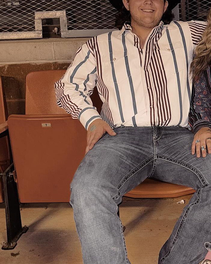 Men's Western Casual White Striped Shirt
