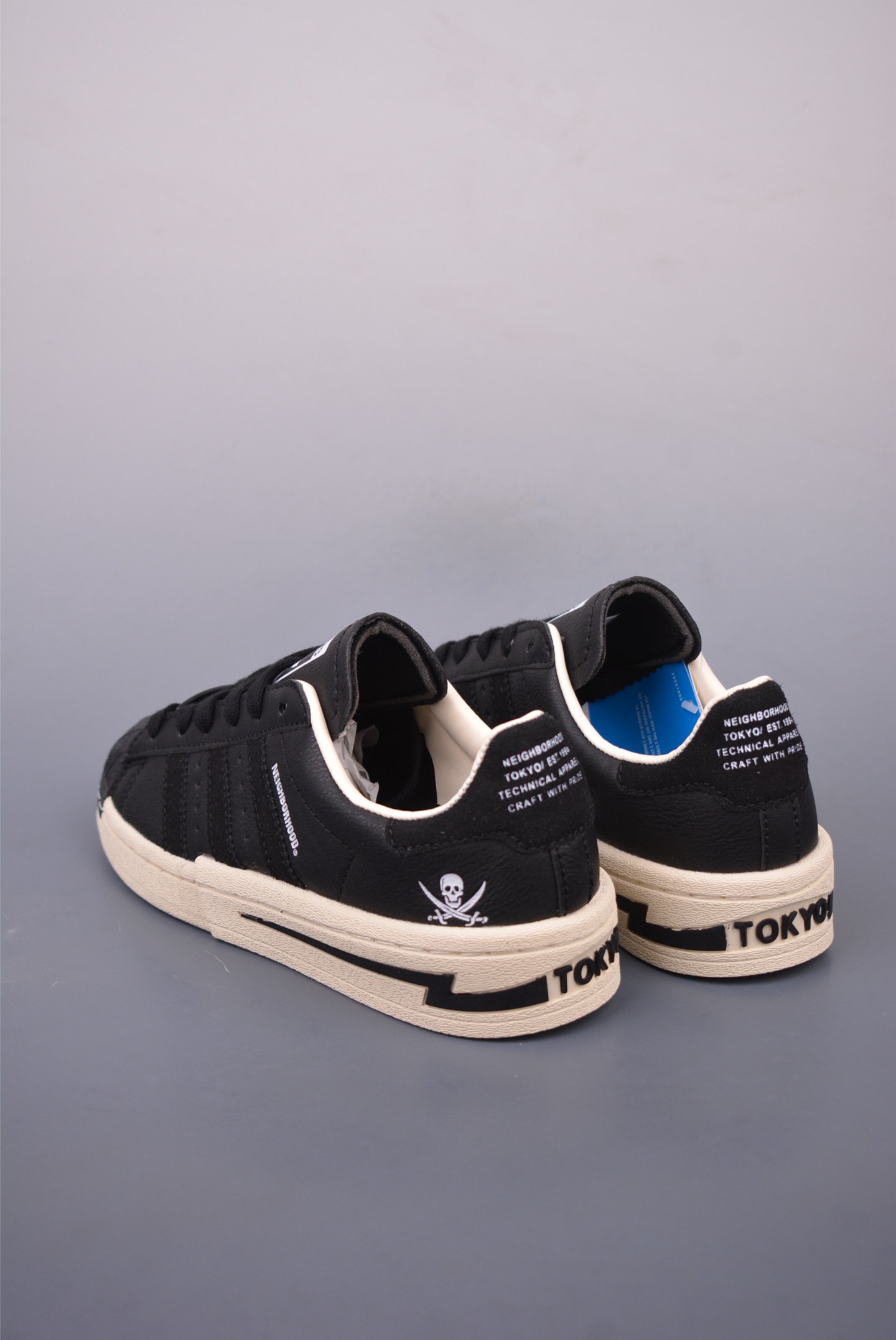 NEIGHBORHOOD x adidas Originals Superstar Sneakers Black and White Skull IE6116