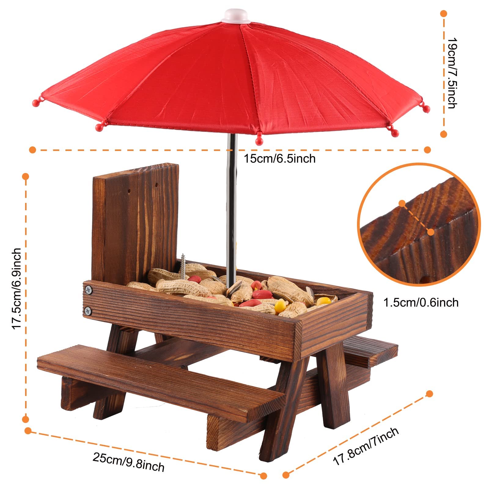 👍2024 New Arrival- 50% OFF💥Wooden Picnic Table Squirrel Feeder