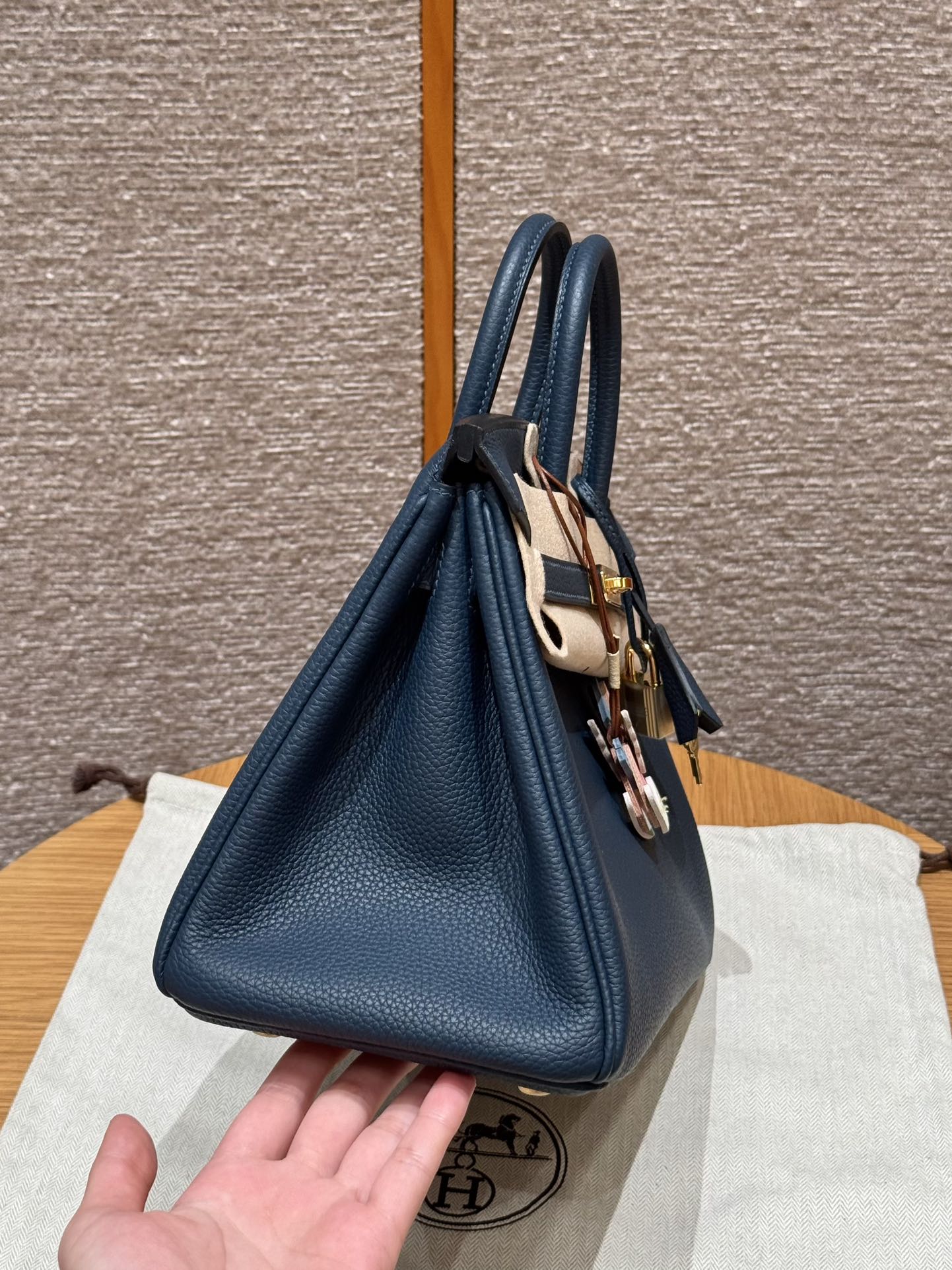 Hermès Birkin 7p Blue presse handbag (handmade to order)