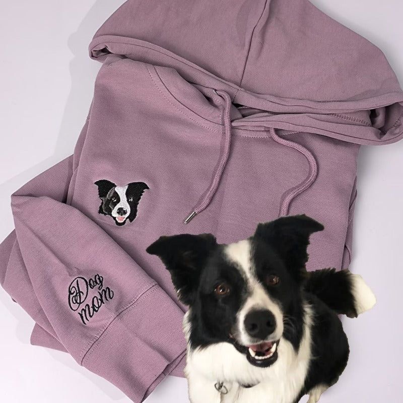 Custom Pet Portrait Embroidered Hoodie