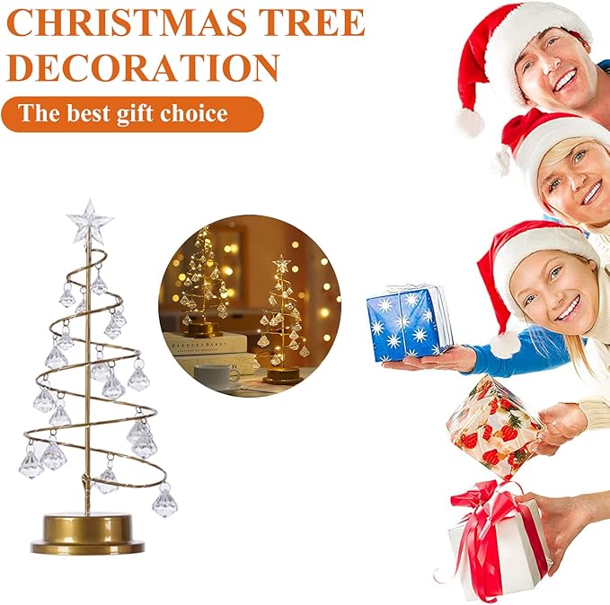 🎄Early Christmas Sale 49% OFF🔥LED Christmas Tree Crystal Table Lamp Decoration