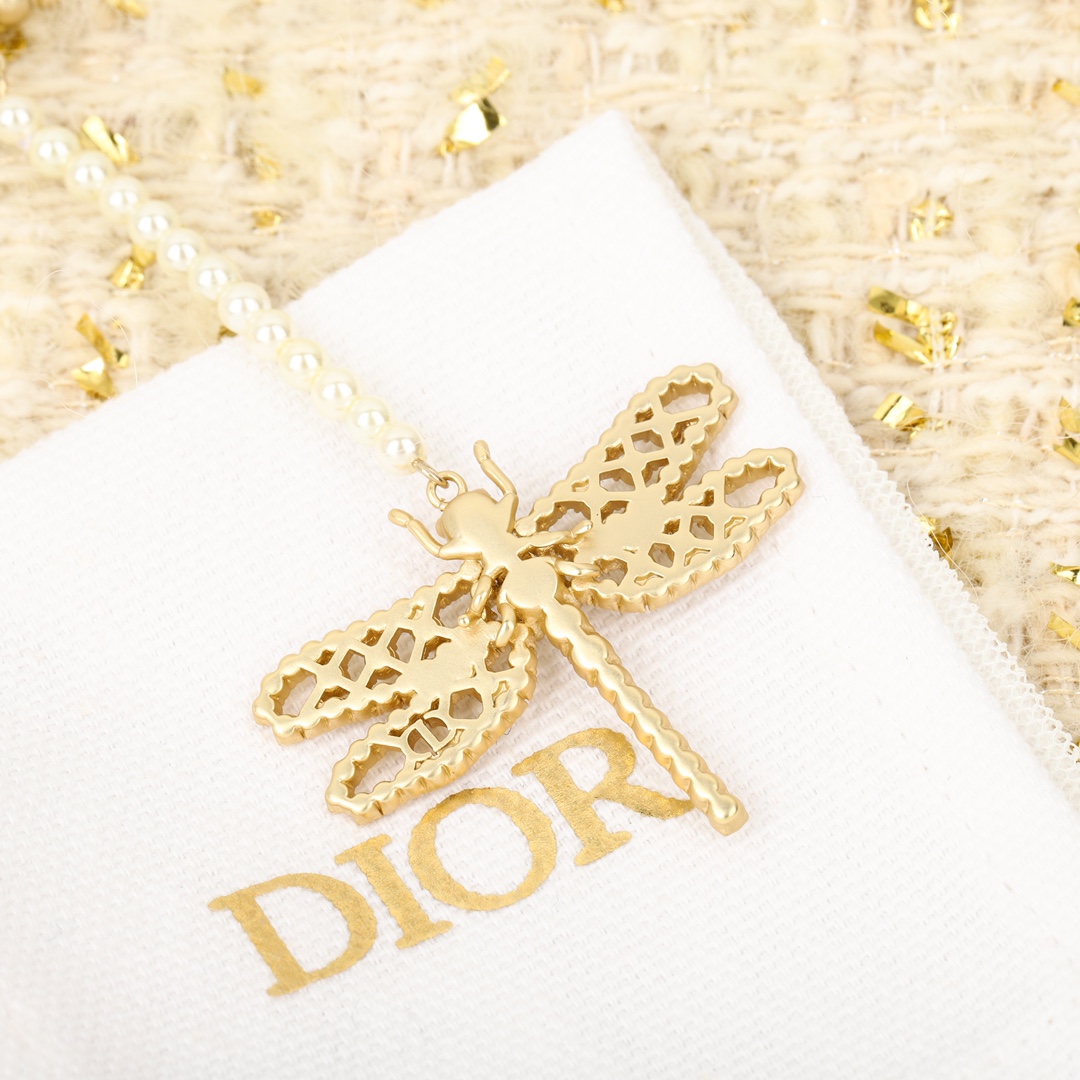Dior Dragonfly Double Bead Earrings