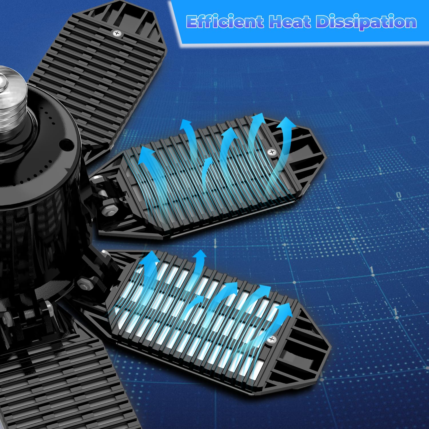 250W 25000LM Garage LED Light with 8+1 Panels, Garage LED Ceiling Lights 6500K Daylight, Deformable E26/E27 Screw in Garage Light for Shop Warehouse Basement Attic