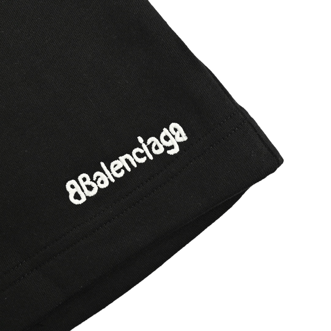 Balenciaga 24ss double B embroidered small logo shorts