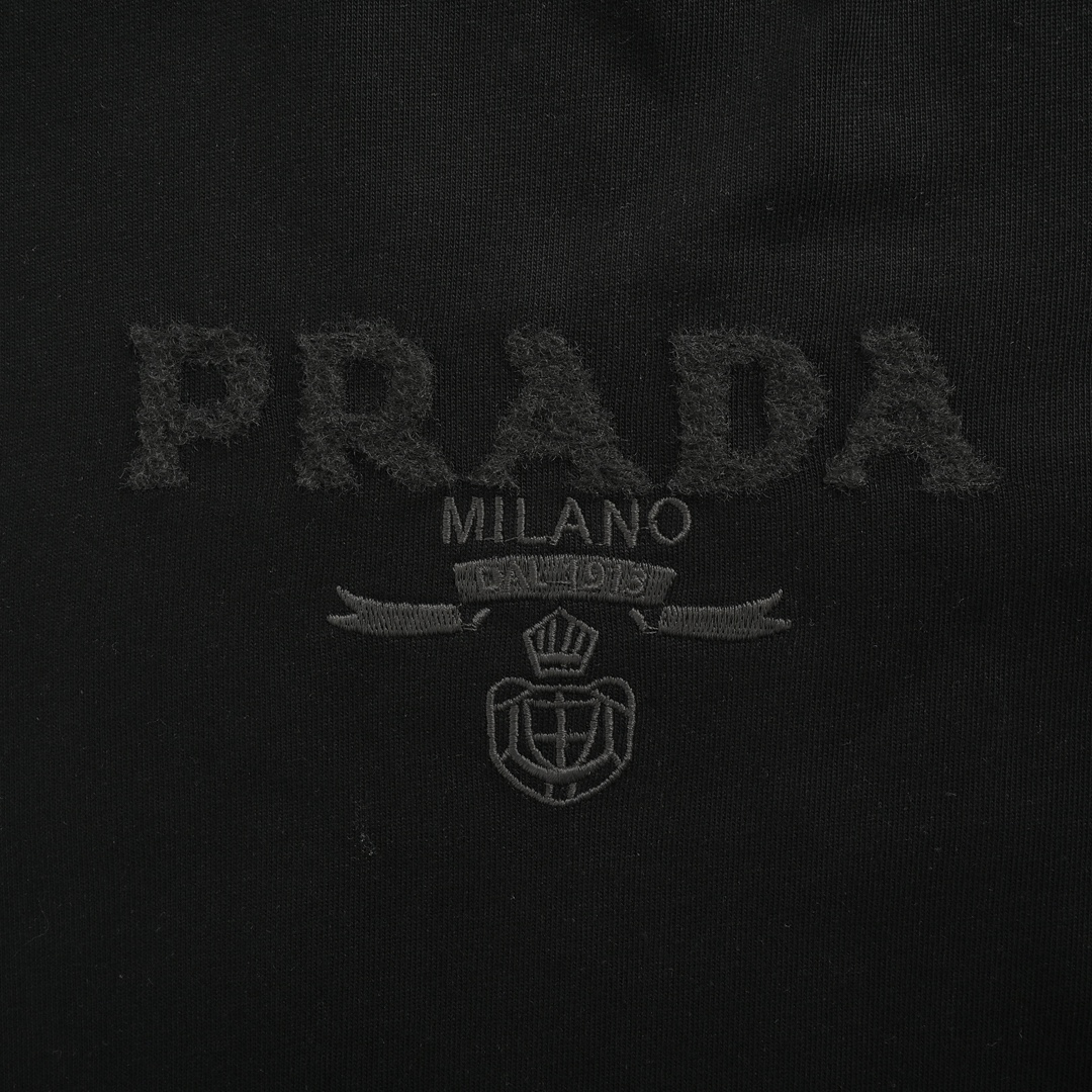 Prada 24Fw obscure toothbrush embroidered logo long-sleeved T-shirt