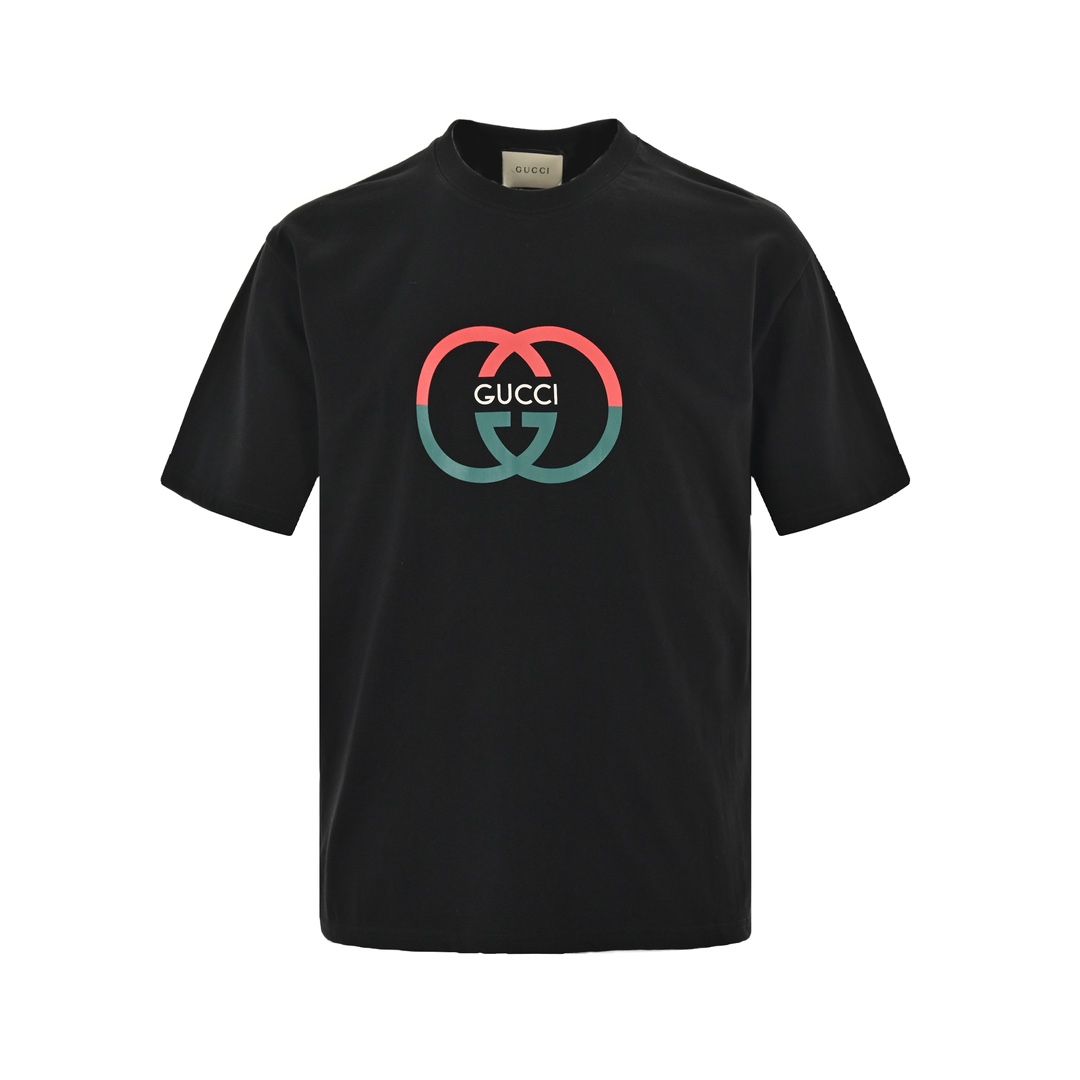 Gucci 24ss Double G colorblock print short sleeves