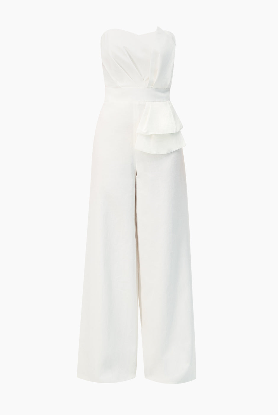 Jumpsuit strapless y pierna ancha