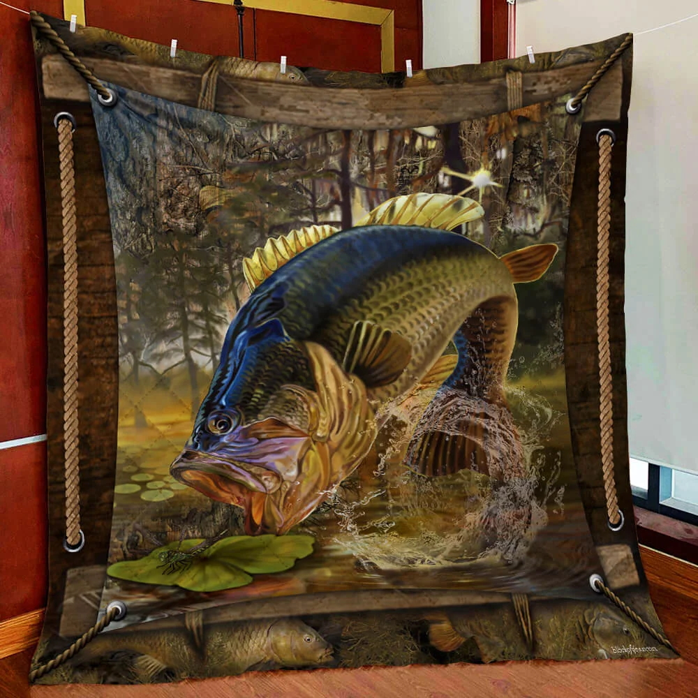 Largemouth Bass Fishing Quilt