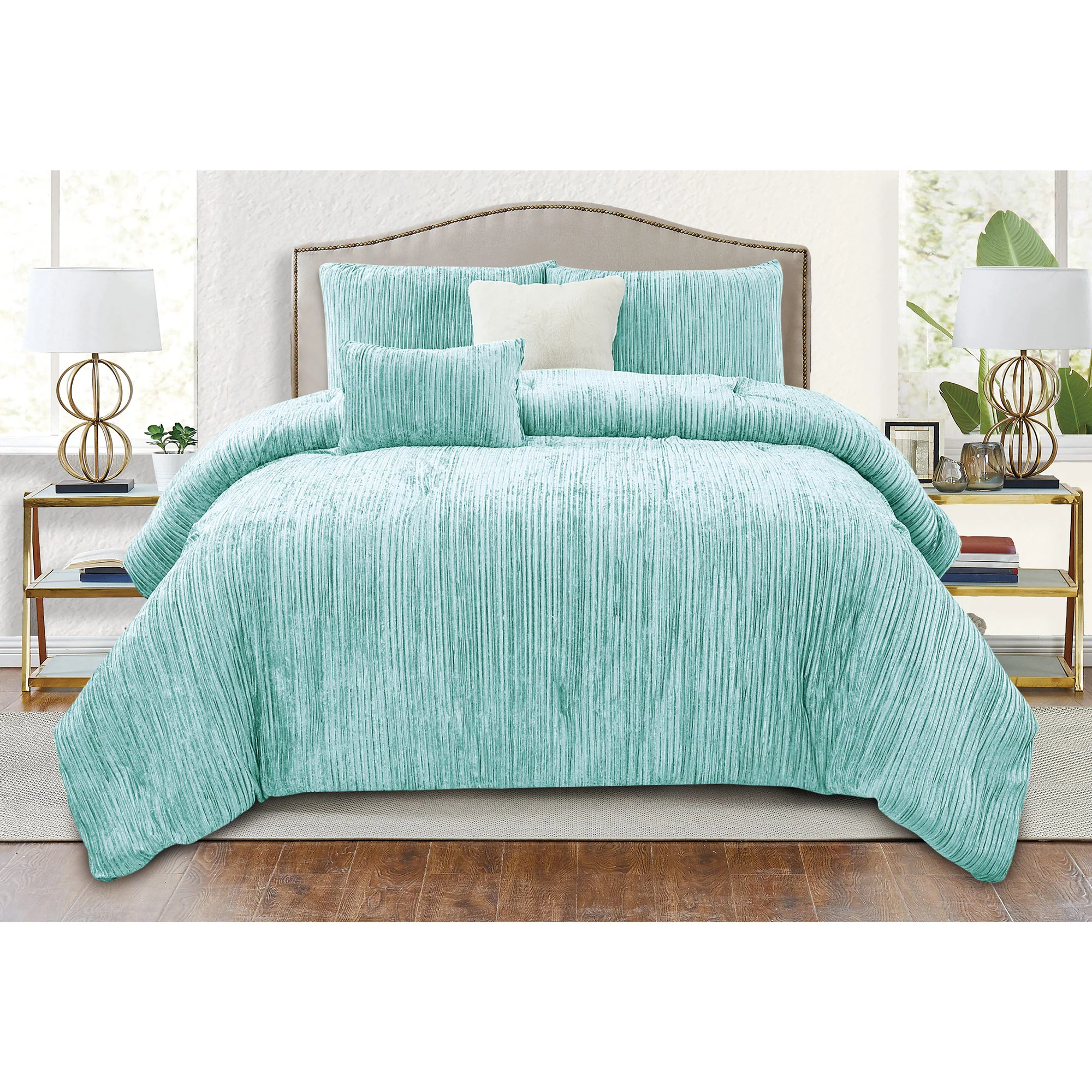 Sorrel 5 Piece Oversized Chenile Corduroy Comforter Set
