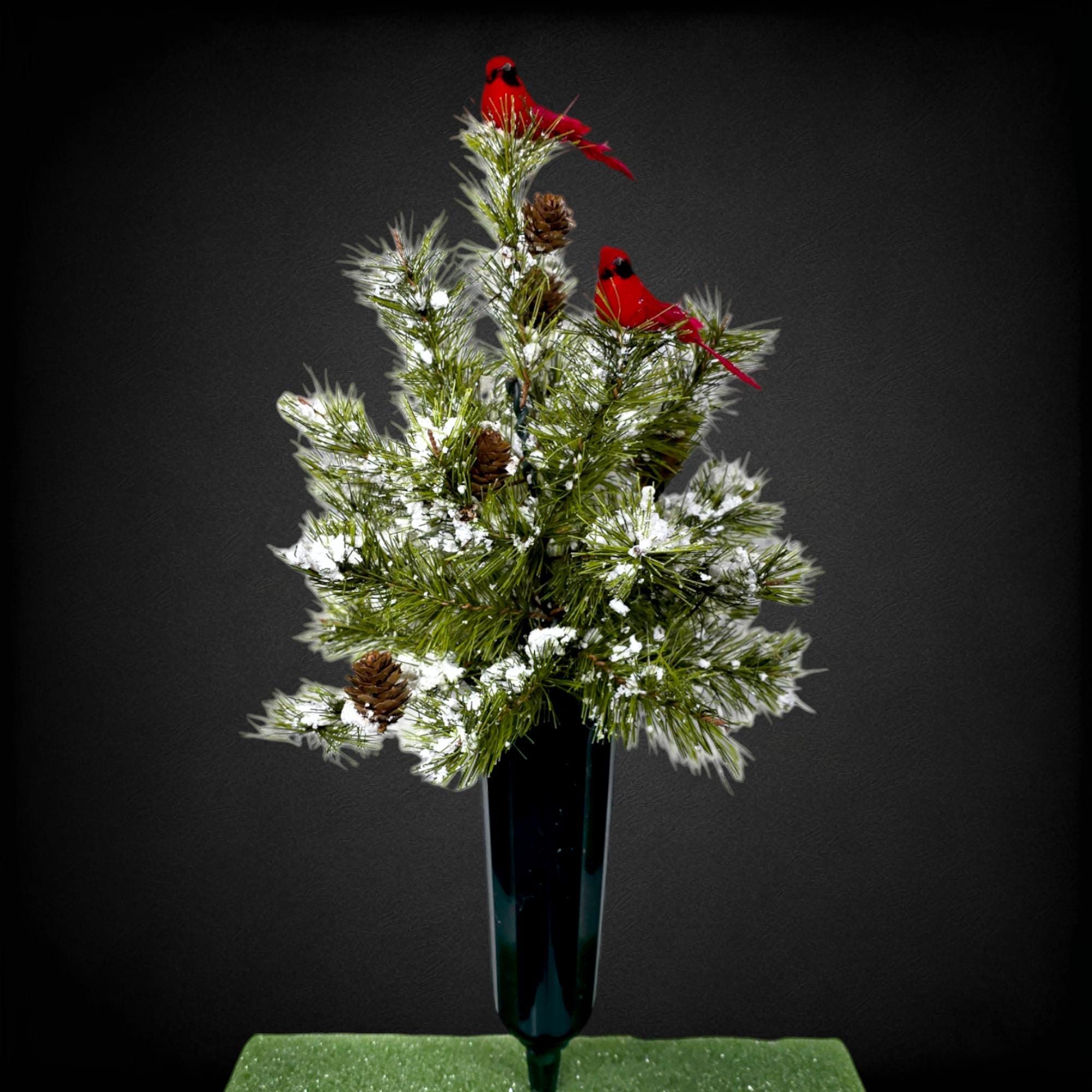 🎄CHRISTMAS ON SALE🔥Cemetery Cone with a small Christmas tree, Christmas Tree Grave Flowers
