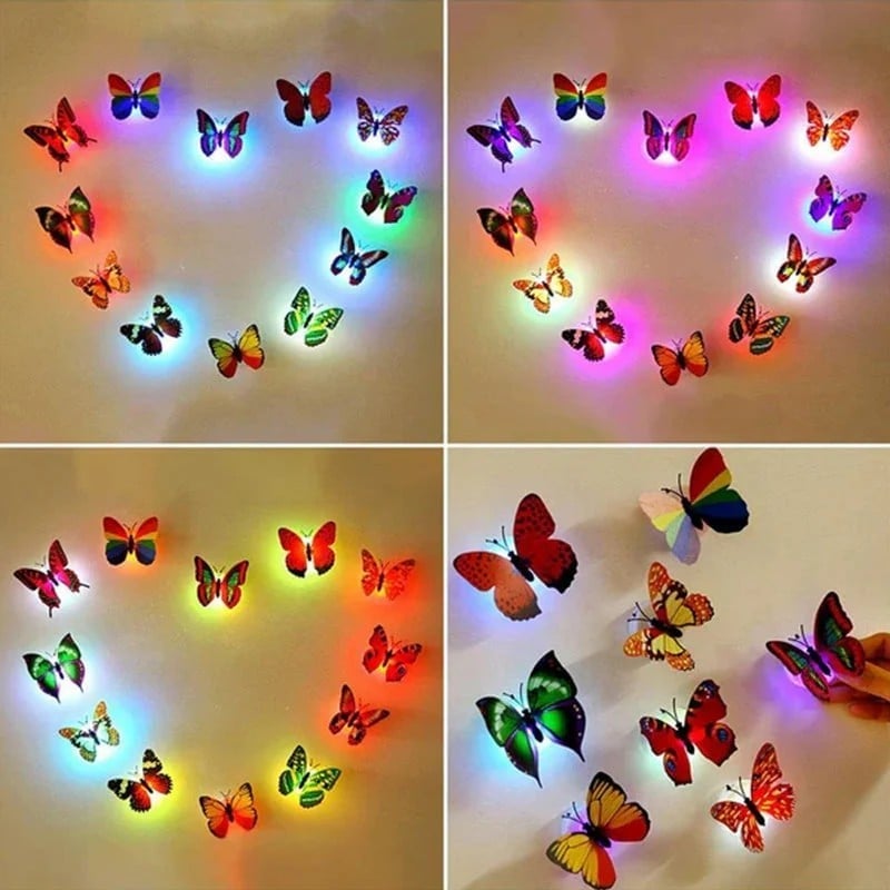 (🌲Early Christmas Sale- SAVE 49% OFF)3D LED Butterfly Decoration Night Light(4 Pcs/Set)-BUY 4 SETS GET 3 SETS FREE & FREESHIPPING