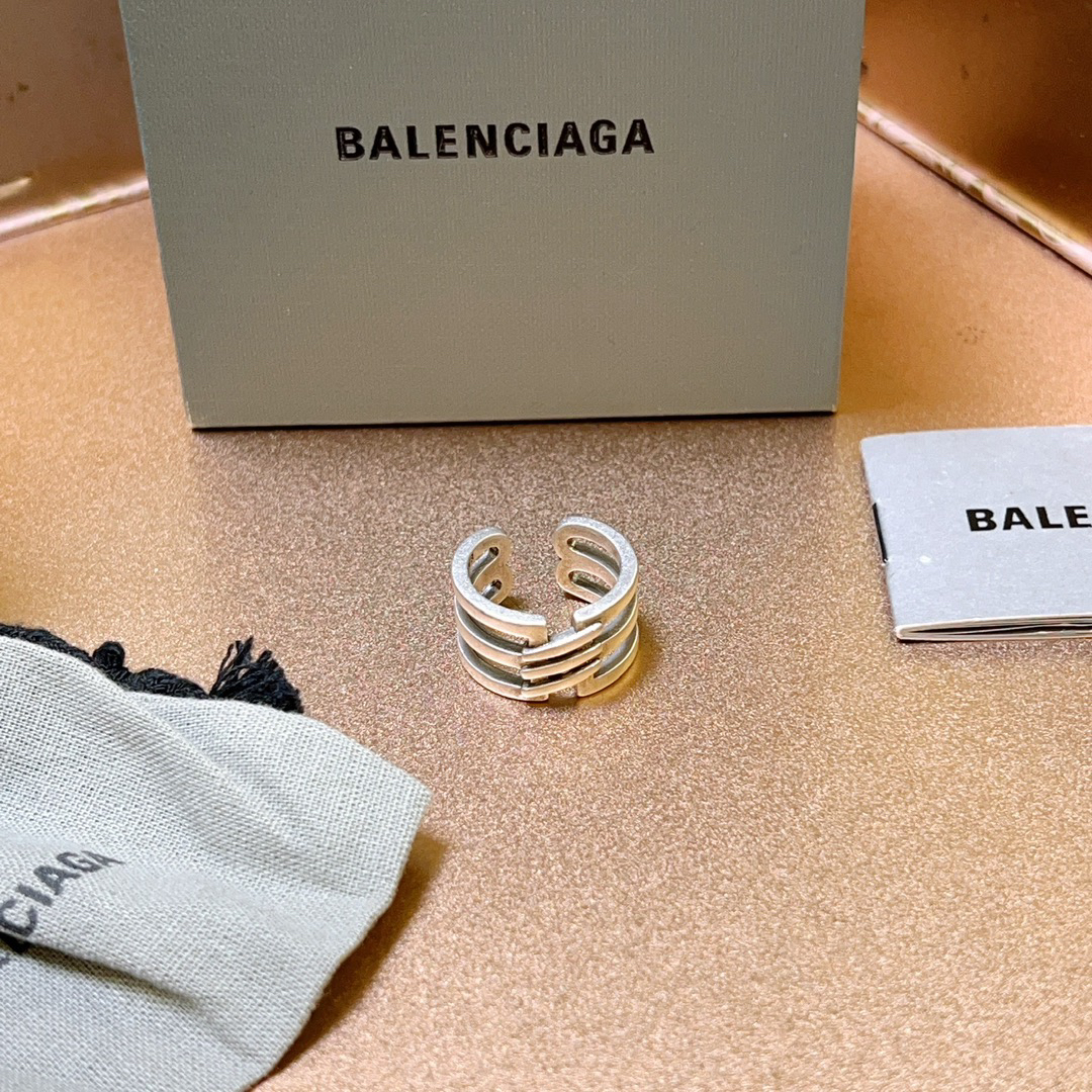 Balenciaga Hollow Silver Ring