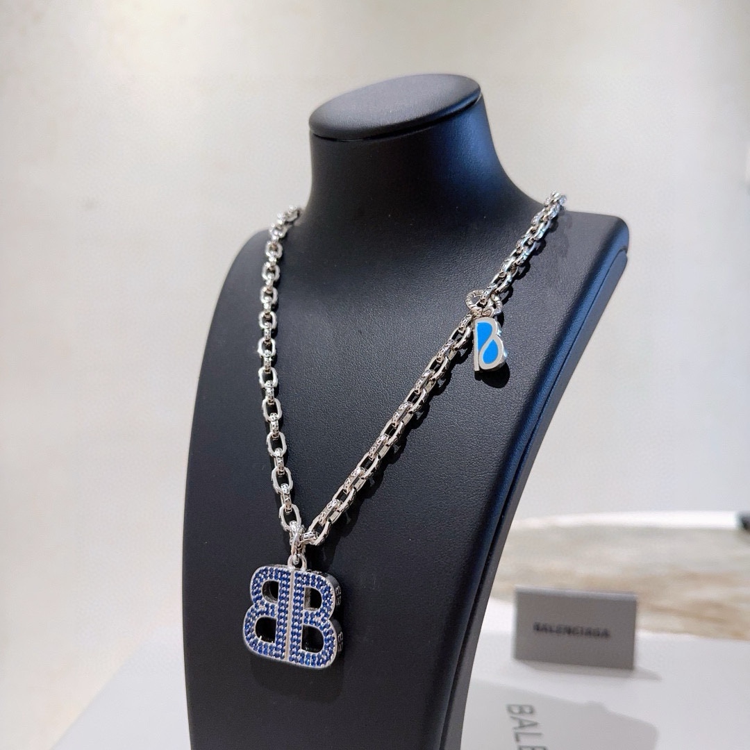 Balenciaga BB Diamond Chain Necklace