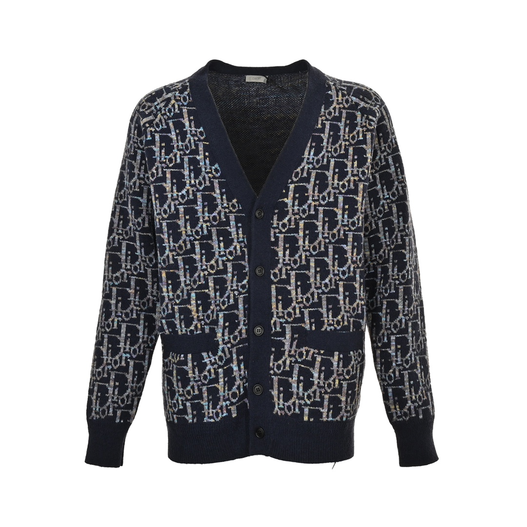 Dior 24Fw all-over monogram jacquard cardigan sweater
