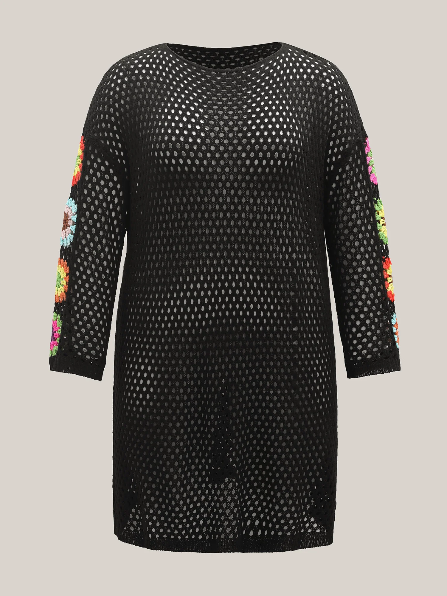 Crochet Shoulder Flower Cut-Out Swim Cover-Up