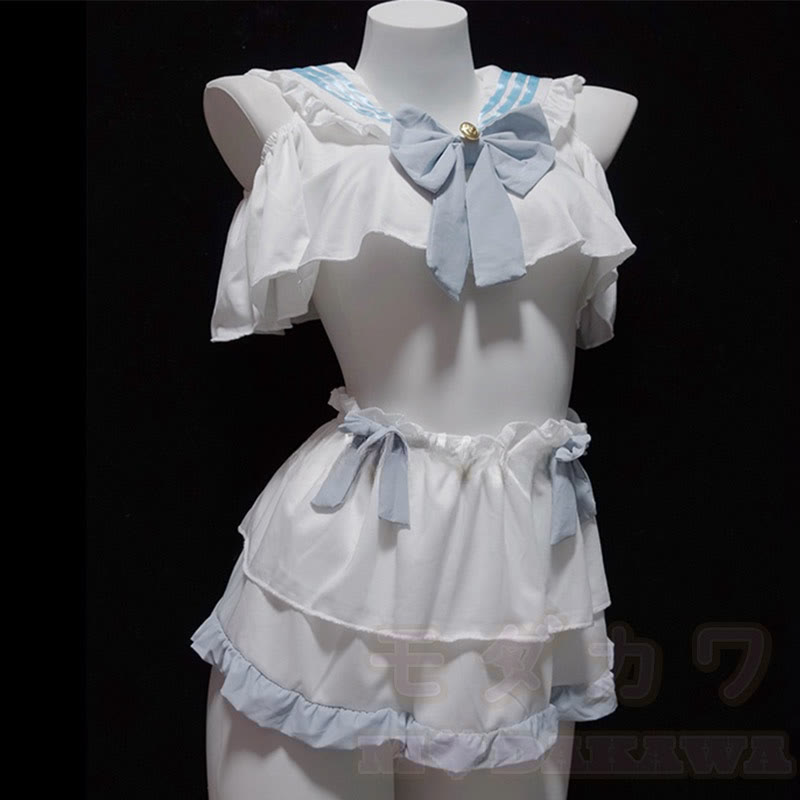 Sailor Collar Bowknot JK Uniform Lingerie Set