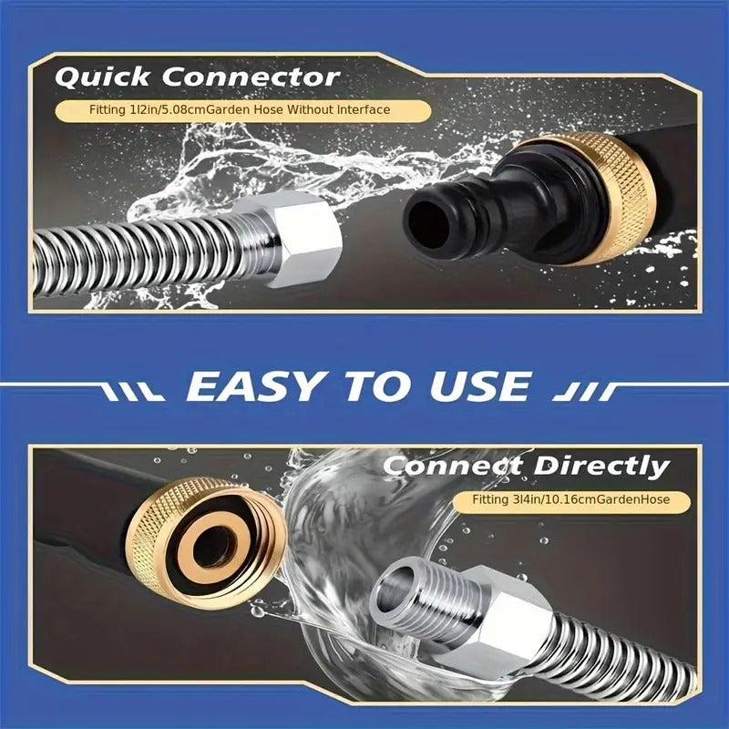 🔫 50% OFF! 💦 High-Pressure Garden Hose Nozzle – 2 Nozzles, Stainless Steel & Leak-Proof 🚗