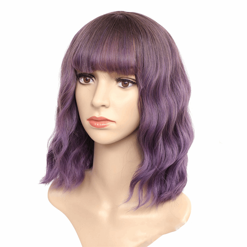 Luna 020 Short Bob Curly African American Wigs with Bangs