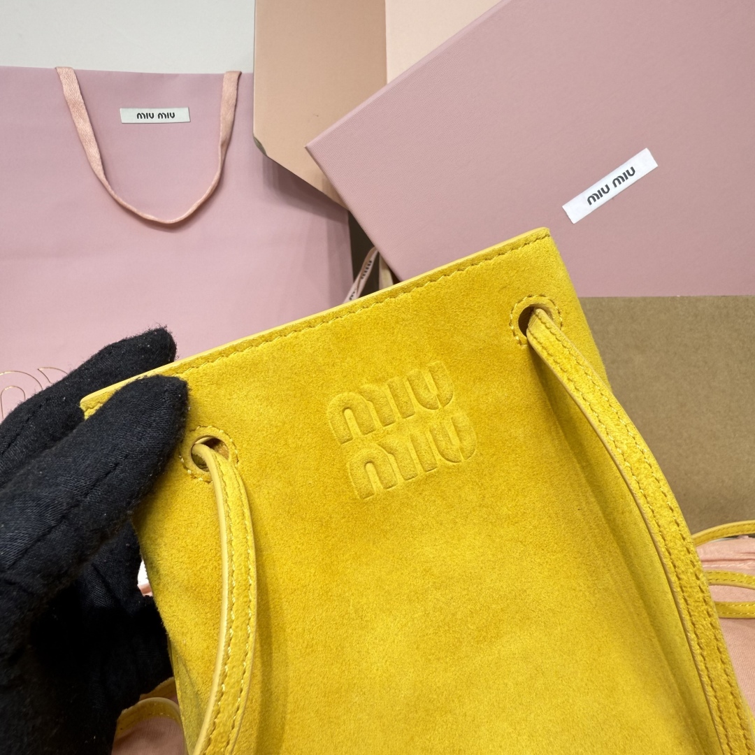 Miu Miu Suede Mini Bucket Bag 5NF460