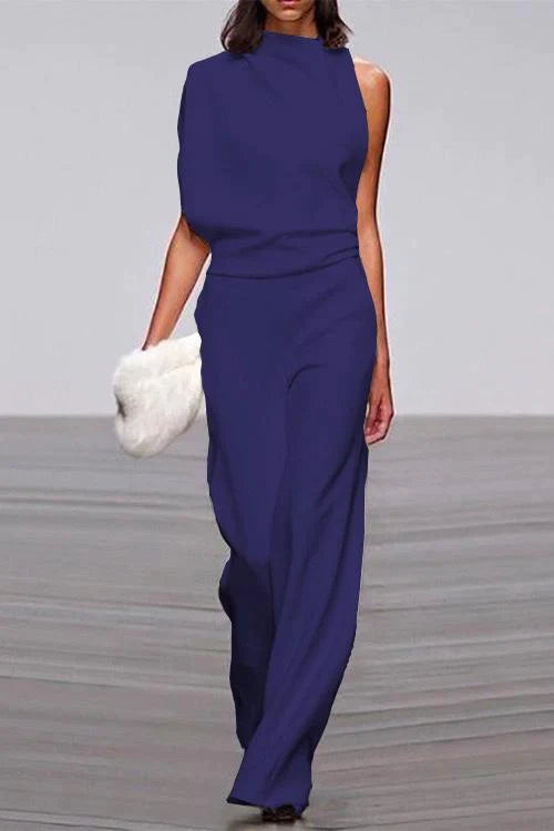 Heididress Cowl Neck One Shoulder Batwing Sleeve Party Suit
