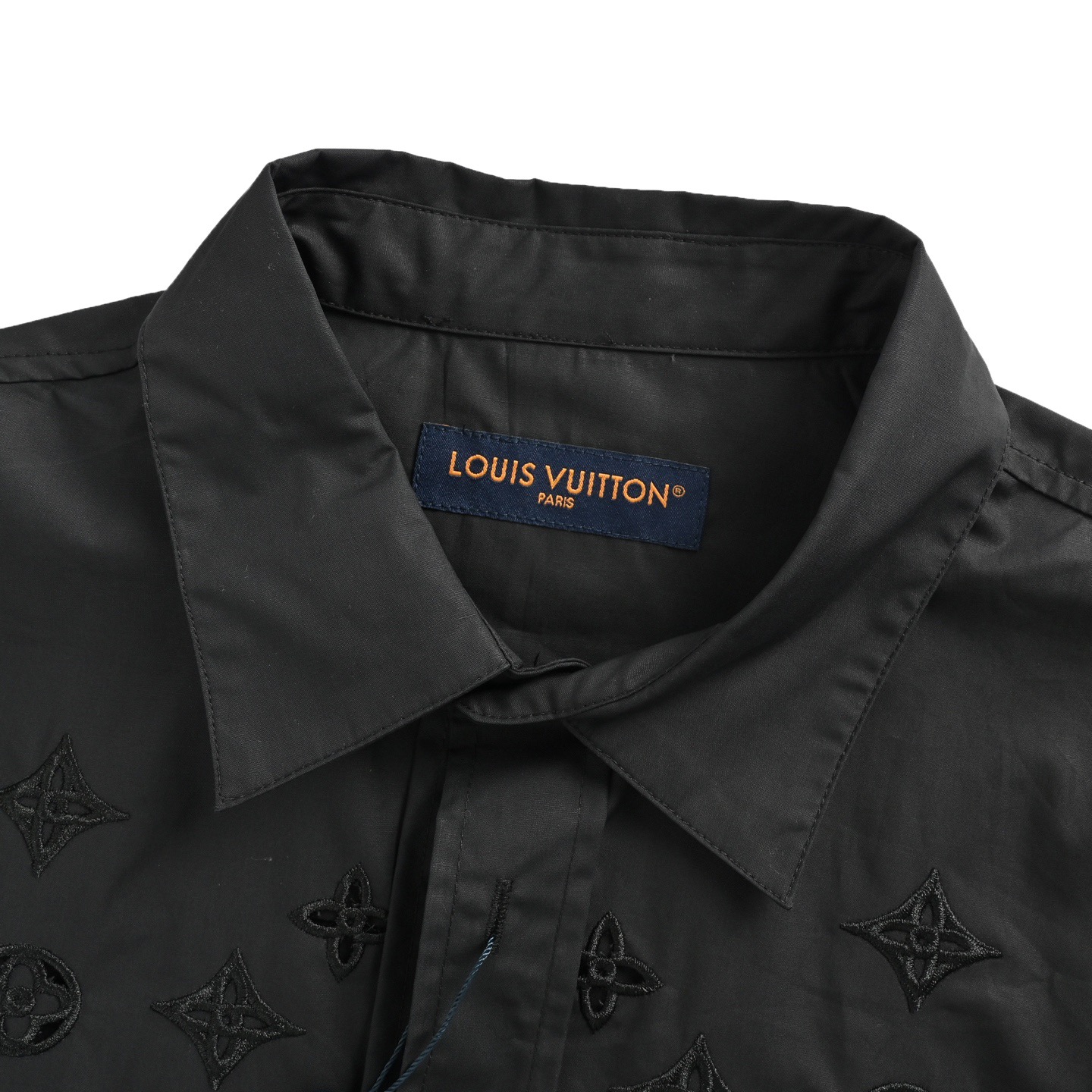 Louis Vuitton 25ss monogram embroidered hollow short-sleeved shirt